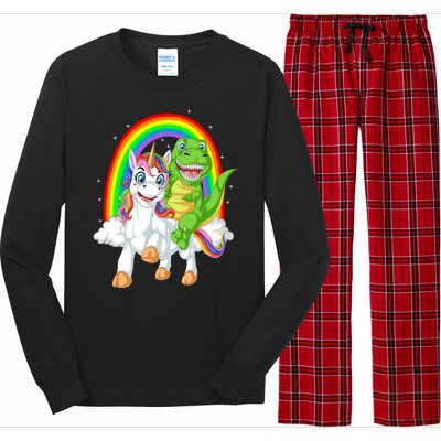 Dinosaur Riding Unicorn Long Sleeve Pajama Set