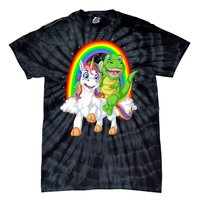 Dinosaur Riding Unicorn Tie-Dye T-Shirt