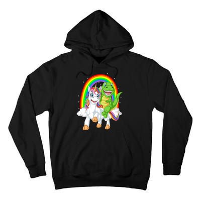 Dinosaur Riding Unicorn Tall Hoodie