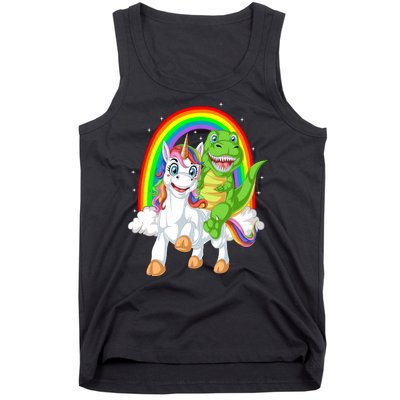 Dinosaur Riding Unicorn Tank Top