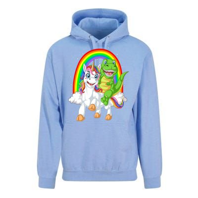 Dinosaur Riding Unicorn Unisex Surf Hoodie