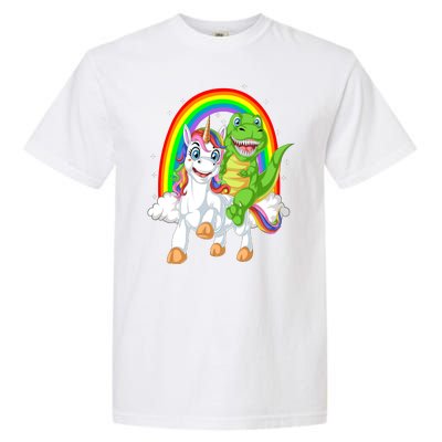 Dinosaur Riding Unicorn Garment-Dyed Heavyweight T-Shirt