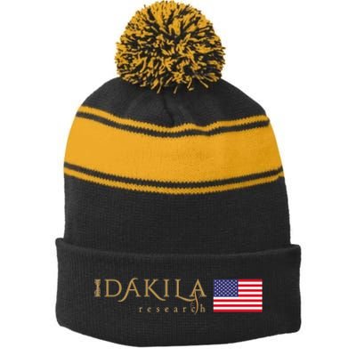 Dakila Research USA Stripe Pom Pom Beanie