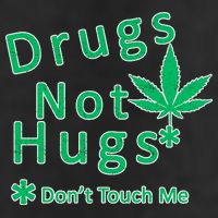 Drugs Not Hugs Don't Touch Me 7 Panel Mesh Trucker Snapback Hat