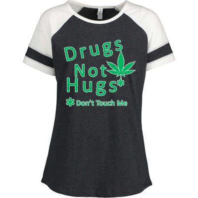 Drugs Not Hugs Don't Touch Me Enza Ladies Jersey Colorblock Tee