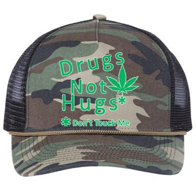 Drugs Not Hugs Don't Touch Me Retro Rope Trucker Hat Cap