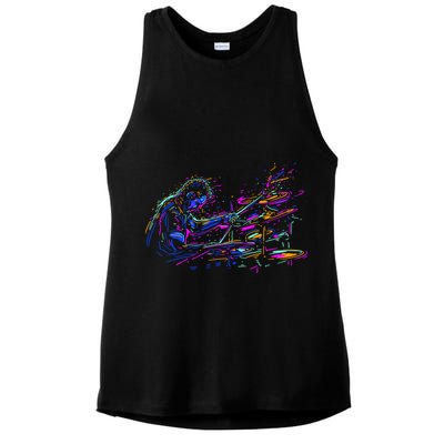 Drummer Abstract Ladies PosiCharge Tri-Blend Wicking Tank