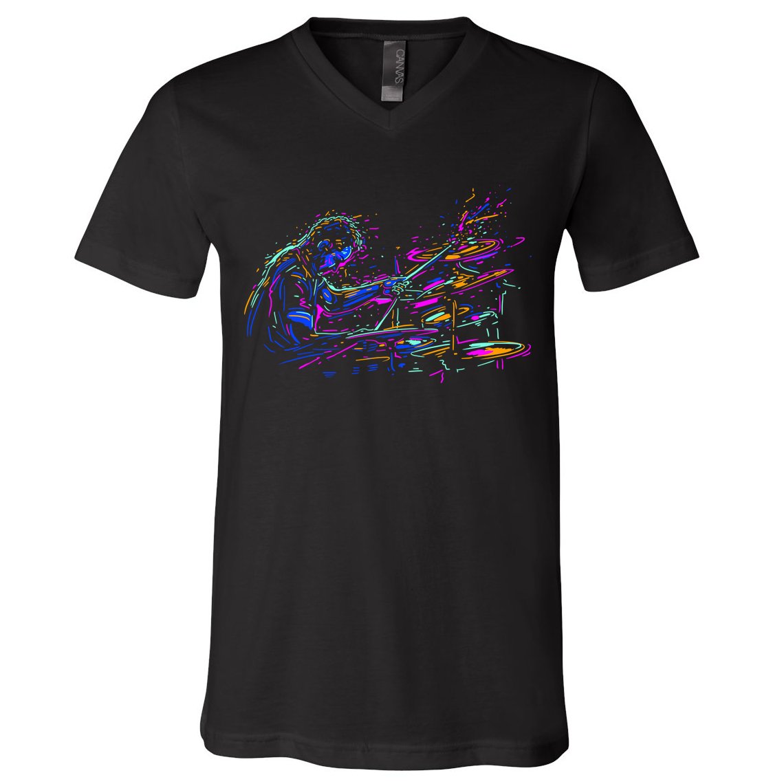 Drummer Abstract V-Neck T-Shirt