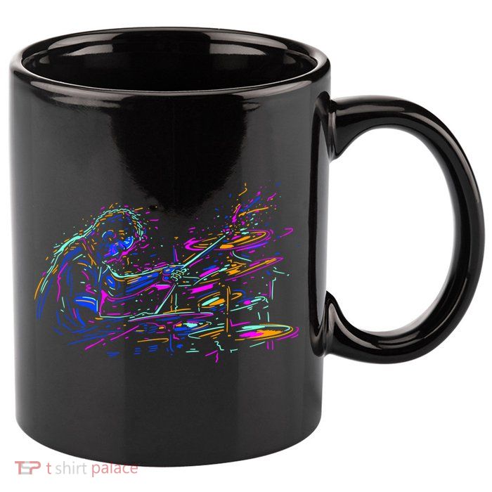 Drummer Abstract 11oz C Handle Ceramic Mug