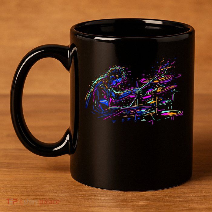 Drummer Abstract 11oz C Handle Ceramic Mug