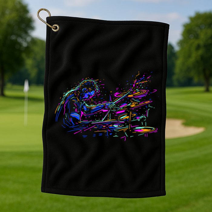 Drummer Abstract Golf Towel