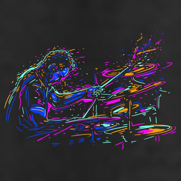 Drummer Abstract Golf Towel