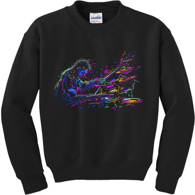 Drummer Abstract Kids Sweatshirt