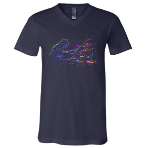 Drummer Abstract V-Neck T-Shirt