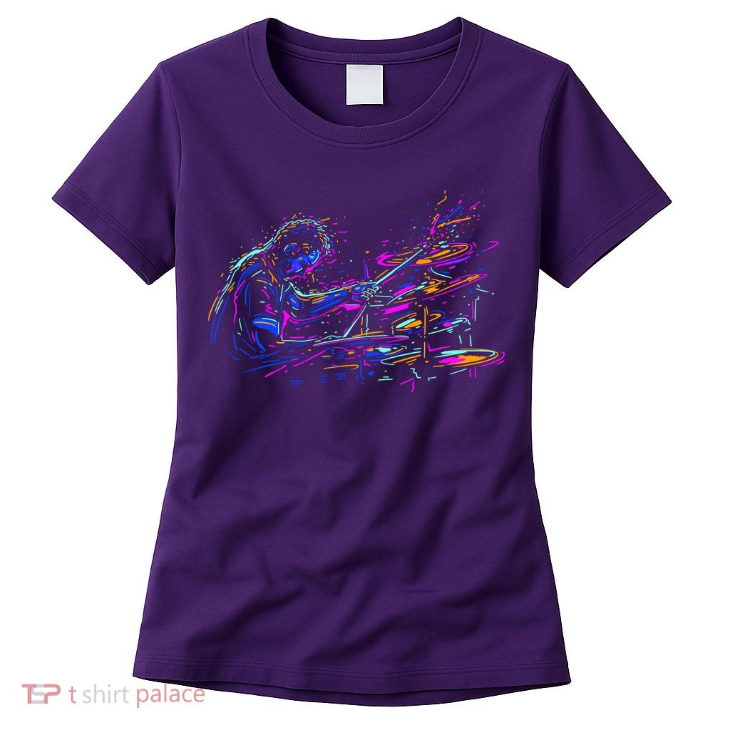 Drummer Abstract Womens T-Shirt