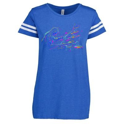 Drummer Abstract Enza Ladies Jersey Football T-Shirt