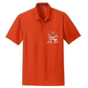 Drummer Playing Rock Band Illustration Dry Zone Grid Polo