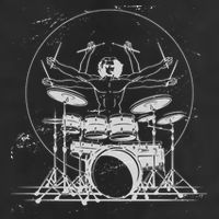 Drummer Playing Rock Band Illustration Adult Drive Performance Visor