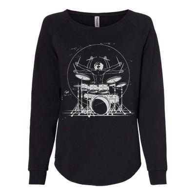 Drummer Playing Rock Band Illustration Womens California Wash Sweatshirt