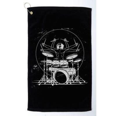 Drummer Playing Rock Band Illustration Platinum Collection Golf Towel