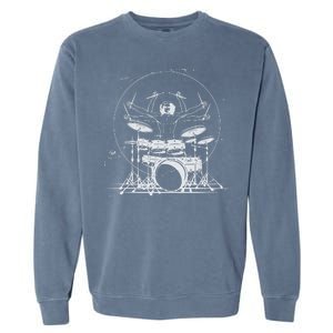 Drummer Playing Rock Band Illustration Garment-Dyed Sweatshirt