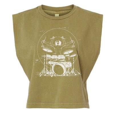 Drummer Playing Rock Band Illustration Garment-Dyed Women's Muscle Tee