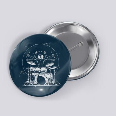 Drummer Playing Rock Band Illustration Button