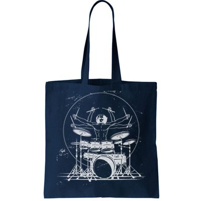 Drummer Playing Rock Band Illustration Tote Bag