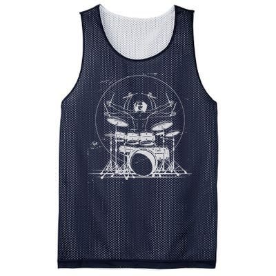 Drummer Playing Rock Band Illustration Mesh Reversible Basketball Jersey Tank