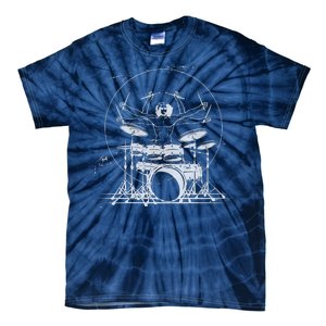 Drummer Playing Rock Band Illustration Tie-Dye T-Shirt