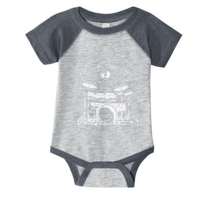 Drummer Playing Rock Band Illustration Infant Baby Jersey Bodysuit