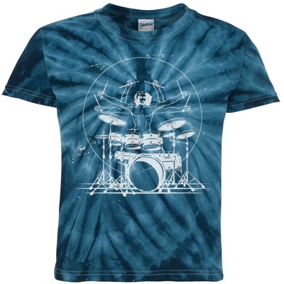 Drummer Playing Rock Band Illustration Kids Tie-Dye T-Shirt