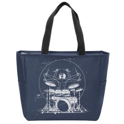 Drummer Playing Rock Band Illustration Zip Tote Bag