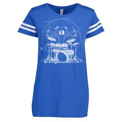 Drummer Playing Rock Band Illustration Enza Ladies Jersey Football T-Shirt