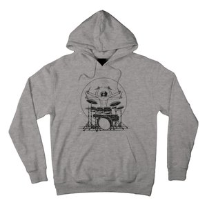 Drummer Playing Rock Band Illustration Hoodie