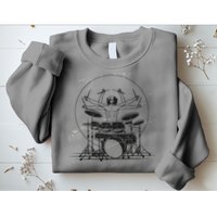 Drummer Playing Rock Band Illustration Sweatshirt