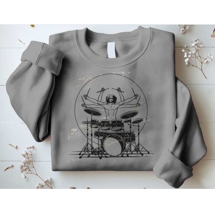 Drummer Playing Rock Band Illustration Sweatshirt