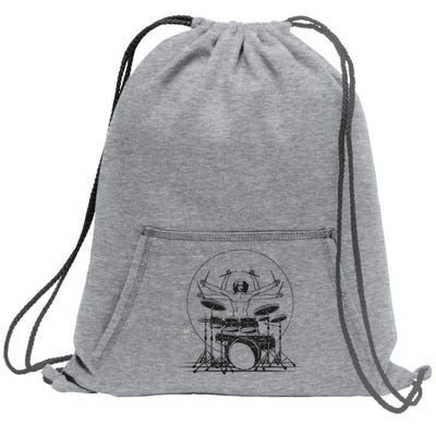 Drummer Playing Rock Band Illustration Sweatshirt Cinch Pack Bag