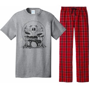 Drummer Playing Rock Band Illustration Pajama Set