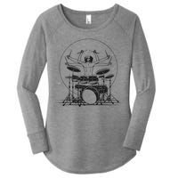 Drummer Playing Rock Band Illustration Women's Perfect Tri Tunic Long Sleeve Shirt