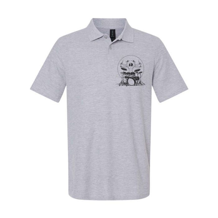 Drummer Playing Rock Band Illustration Softstyle Adult Sport Polo