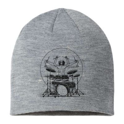 Drummer Playing Rock Band Illustration Sustainable Beanie