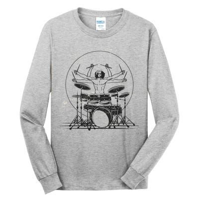 Drummer Playing Rock Band Illustration Tall Long Sleeve T-Shirt