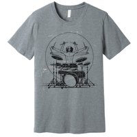 Drummer Playing Rock Band Illustration Premium T-Shirt