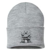 Drummer Playing Rock Band Illustration Sustainable Knit Beanie