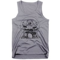 Drummer Playing Rock Band Illustration Tank Top