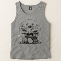 Drummer Playing Rock Band Illustration Tank Top
