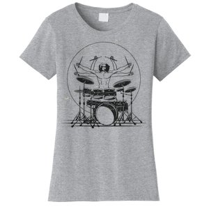 Drummer Playing Rock Band Illustration Women's T-Shirt