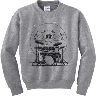 Drummer Playing Rock Band Illustration Kids Sweatshirt