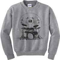 Drummer Playing Rock Band Illustration Kids Sweatshirt